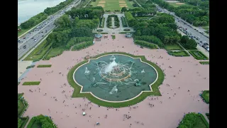 Drone View Of Buckingham Fountain