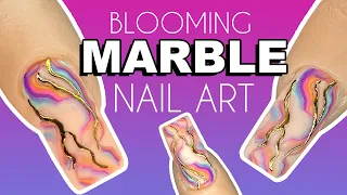 EASY Marble Nail Art using Blooming Gel