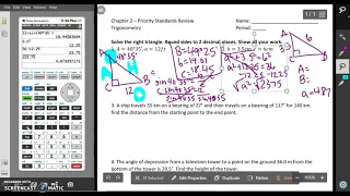 Trig: Chapter 2 Priority Standards Review