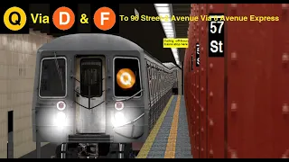 OpenBVE Special: Q Train To 96 Street-2 Avenue Via 6 Avenue Express (R68)