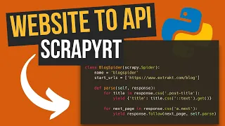 Turn Websites into Real Time API's with ScrapyRT