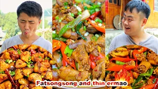 mukbang | Songsong and Ermao help grandpa make wine, grandpa is very happy!