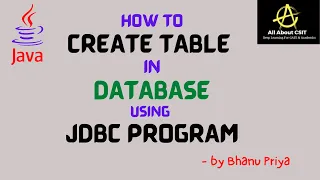 Create Table in database using JDBC program in Eclipse| lec 4 | Advanced Java| BhanuPriya
