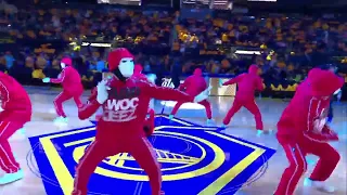 Warriors Halftime show Jabbawockeez