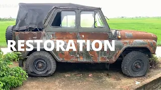 Try to Full restoration ancient UAZ 469   Jadi kinclong lagi