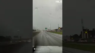 Lightning strikes on I-35 in Fort Worth