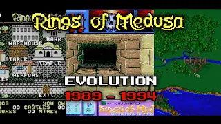 Evolution of Rings Of Medusa (1989 - 1994) by Starbyte Software - RPG dungeon crawler Amiga C64 DOS