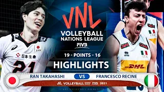 Japan vs Italy | VNL 2021 | Highlights | Ran Takahashi vs Francesco Recine