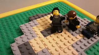 A man has fallen into quicksand in Lego city!