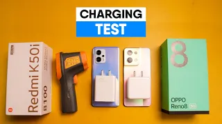 OPPO Reno 8 Vs Redmi K50i CHARGING TEST!