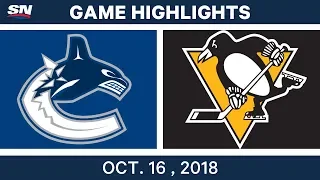 NHL Highlights | Canucks vs. Penguins - Oct. 16, 2018