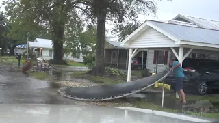 10-09-20 Lake Arthur, La Eyewall Winds Rip Up Roofs - Trees Down - Blinding Rain.