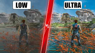 Star Wars Jedi Survivor PC Low Vs Ultra Graphics - Direct Comparison! Attention to Detail & Graphics