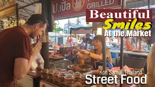 Thai Street food tour at Lamai Market & Eating on the Beach in Koh Samui, Thailand!