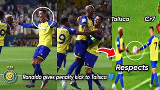 Cristiano Ronaldo Motivates Talisca Giving Penalty Kick ⚽💙| Respects🔥👀|#cr7 #alnassr#viral#respect