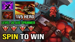 GRAND MASTER TIER SPAMMER 1v5 Spin to Win Offlane Tank Carry Axe Dota 2