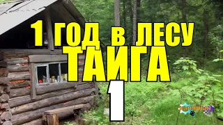 ДИКИЙ ГОД В ГЛУХОЙ ТАЙГЕ | ПОХОД В ТАЙГУ | ЖИЗНЬ В ЗИМОВЬЕ | ЛОДКА ДОЛБЛЕНКА 1 из 14