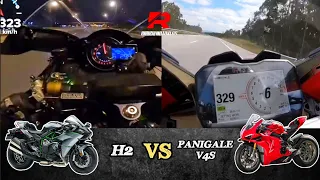 Kawasaki Ninja H2 🆚️ Ducati Panigale V4S | Acceleration & Top Speed 🔥🔥