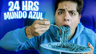 24 HORAS EN UN MUNDO AZUL 🔥💙 *reto extremo* | El Tío Néstor 💎