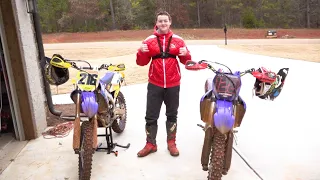 250 dirtbike laptime time vs 450 and Dad rides after wreck!