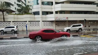 Dubai Heavy Rain - Walking at the rain, New Year's Eve | 4K Dubai