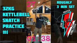 32kg Kettlebell Snatch Practice #1 - 25 reps each arm Joe Daniels