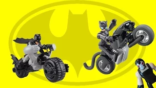Batman Races vs Catwoman but Bane is waiting imaginext toys