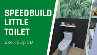 Speedbuild - I create a realistic Little Bathroom on SketchUp 3D - EN