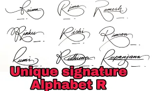 How to create R Signature | 10 Unique Signature Alphabet R || Anup Calligraphy ||