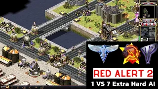 Red Alert 2 Yuri's Revenge | The Crossing I 1 Yuri vs 7 Brutal AI