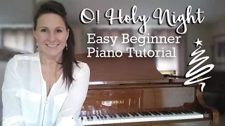 O! Holy Night -  Easy Beginner Piano Lesson | Christmas Carol | Free Piano Lesson