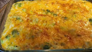 Cheesy broccoli rice casserole