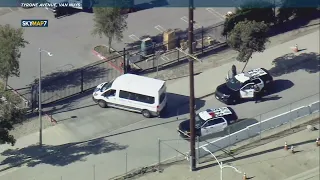 Police chase involving elderly kidnapping victim in care facility's van ends in Van Nuys