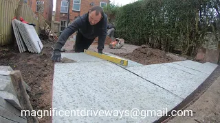 4k. timelapse. garden patio. indian sandstones! shed base!