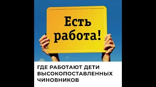 Где работают дети высокопоставленных чиновников