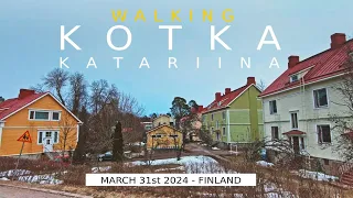 Walking Kotka: Katariina neighbourhood, March 31st, 2024, Finland [4K] #slowtv