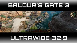32:9 | How Baldur's Gate 3 looks like on ultra wide Samsung G9 | Beach | 1440p