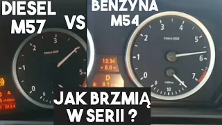 M57 vs M54 DŹWIĘK SILNIKA PORÓWNANIE BRZMIENIA R6 BENZYNA vs R6 DIESEL BMW EXHAUST SOUND COMPARISON