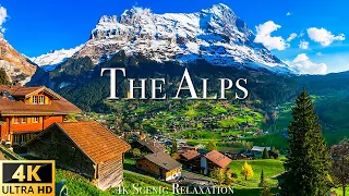 FLYING OVER THE ALPS (4K UHD) - Relaxing Music With Stunning Beautiful Nature - 4K Video Ultra HD