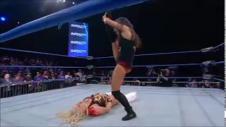 Rebel  Split Legged Leg drop on Taya Valkyrie