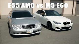 BMW M5 E60 vs Mercedes W211 E55 AMG (Top SPEED)