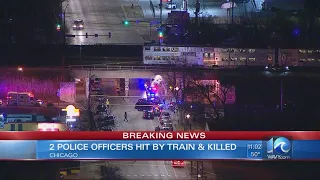 Chicago police: 2 officers die after being struck by train