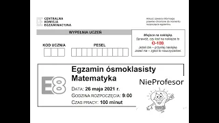 E8 2021 05 26 Egzamin ósmoklasisty Matematyka 2021 CKE