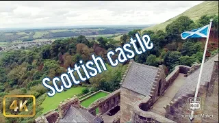 Castle Campbell, Scotland. 4k drone Scottish castle