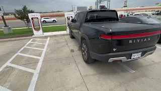 Rivian R1T Road Trip from Gulf of Mexico to Dallas Texas - AMAZING - Tesla Supercharger! #ev #rivian