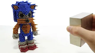 Monster Magnets Vs Sonic The Hedgehog | DIY How To Make Sonic With Magnetic Balls