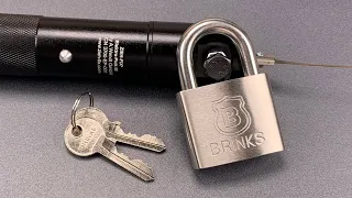 [1025] Brinks Stainless Padlock Bypassed and Electro-Picked