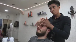 YOUNG TURKISH BARBER FACE MASSAGE•HEAD MASSAGE•BACK MASSAGE ~ ASMR MASSAGE 322