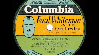 1929 HITS ARCHIVE: Lover, Come Back To Me! - Paul Whiteman (Jack Fulton, vocal)