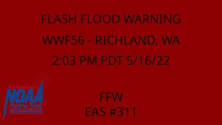 Flash Flood Warning for the Schneider Springs Burn Scar - WWF56 - EAS #311 - 2:03 PM PDT *5/16/23*